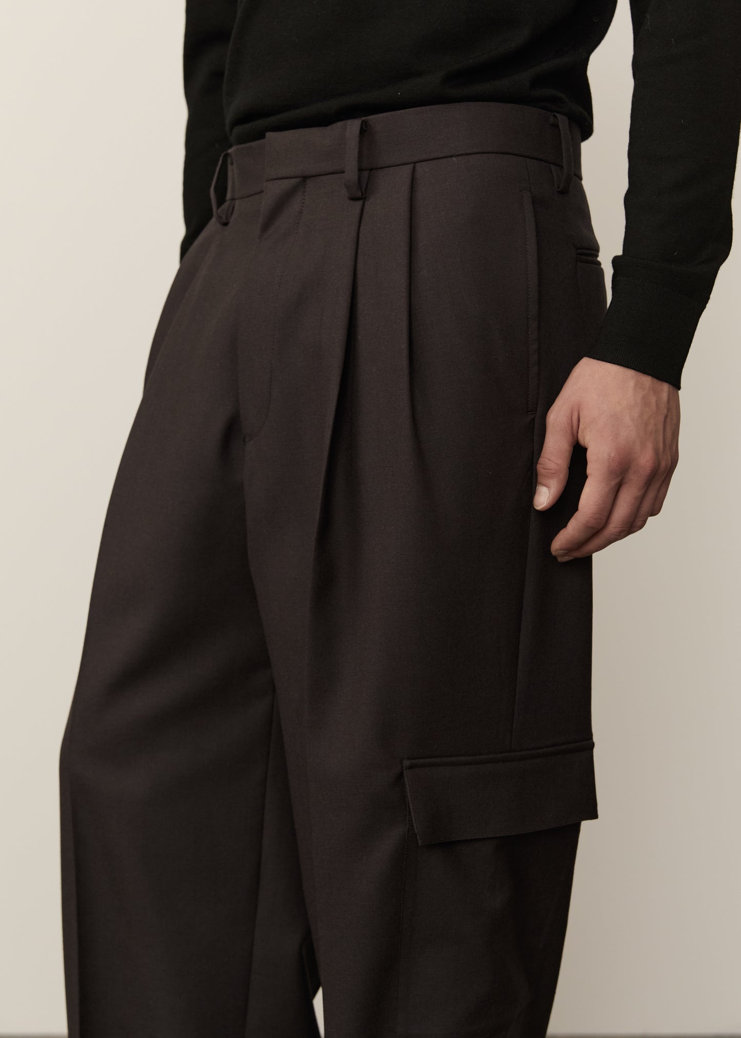 Wool Cargo Trouser • Plum Ash