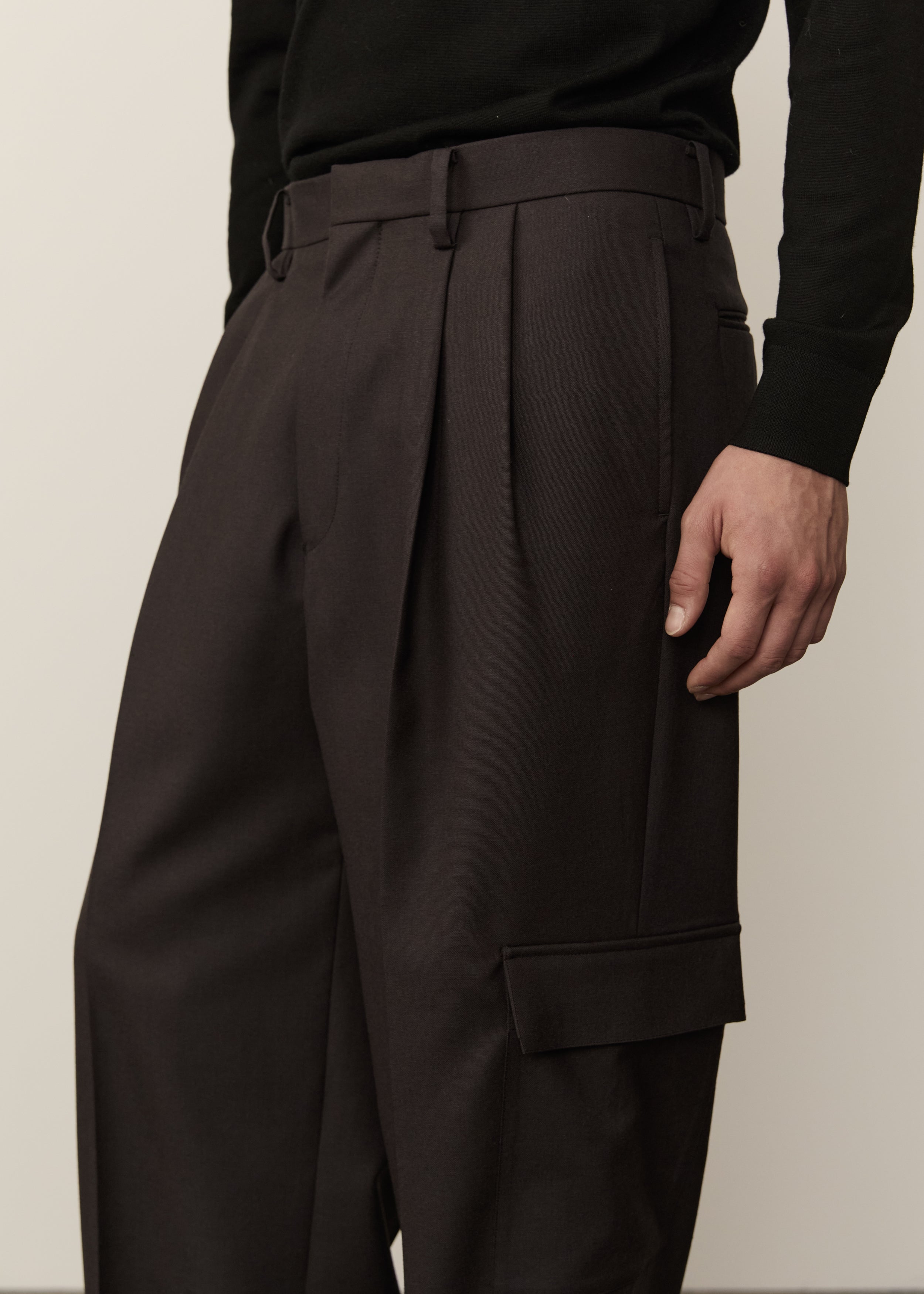 Wool Cargo Trouser • Plum Ash