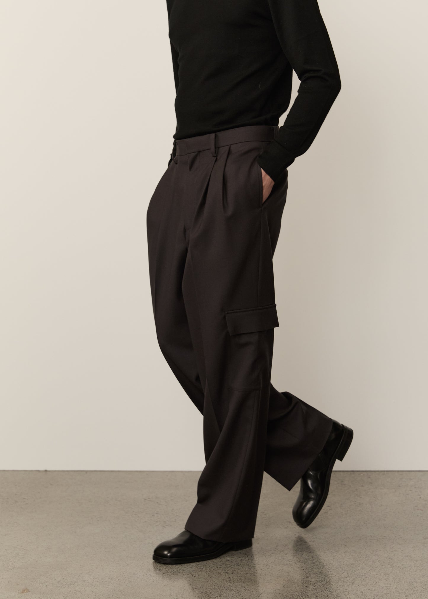 Wool Cargo Trouser • Plum Ash