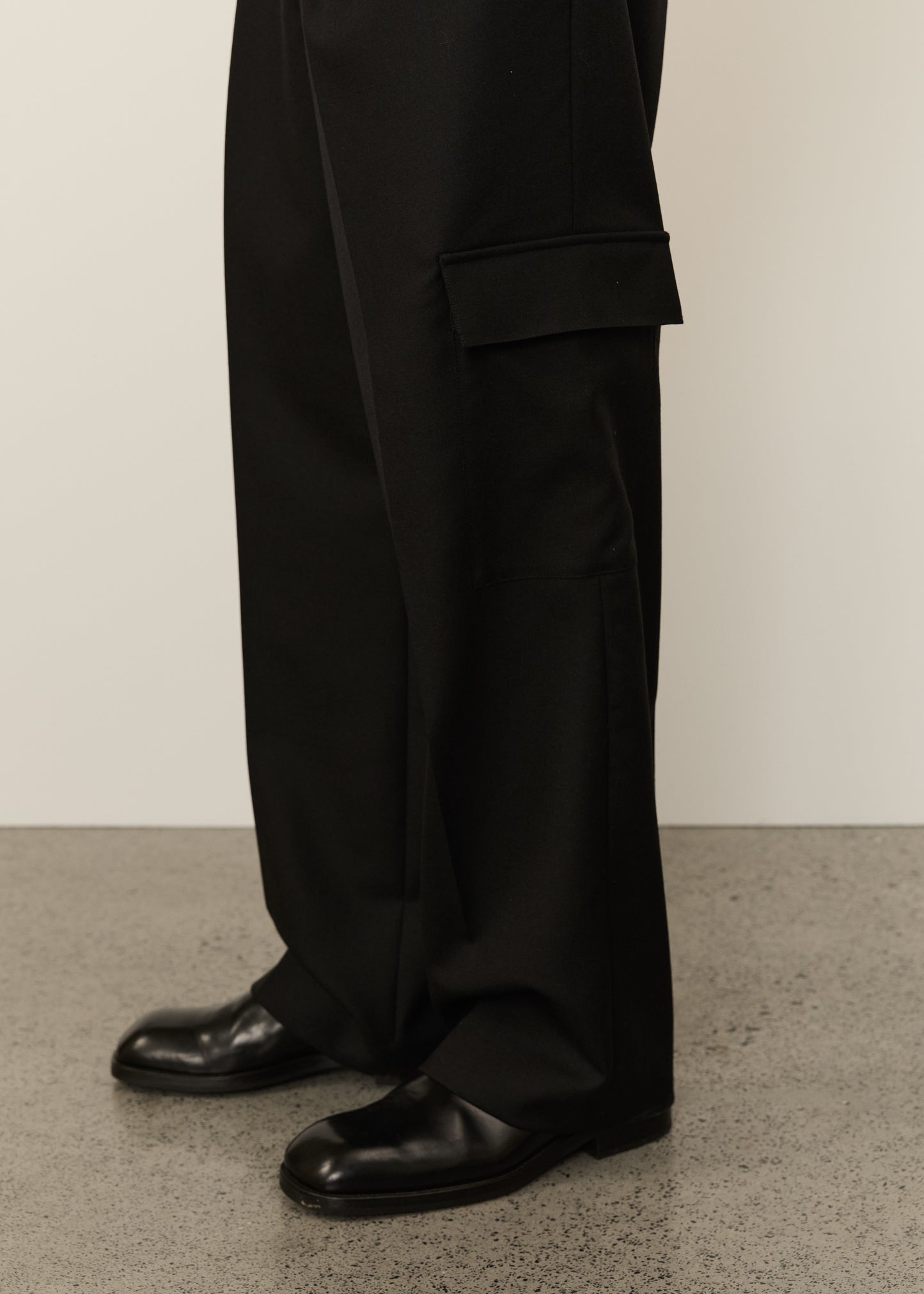 Wool Cargo Trouser • Black
