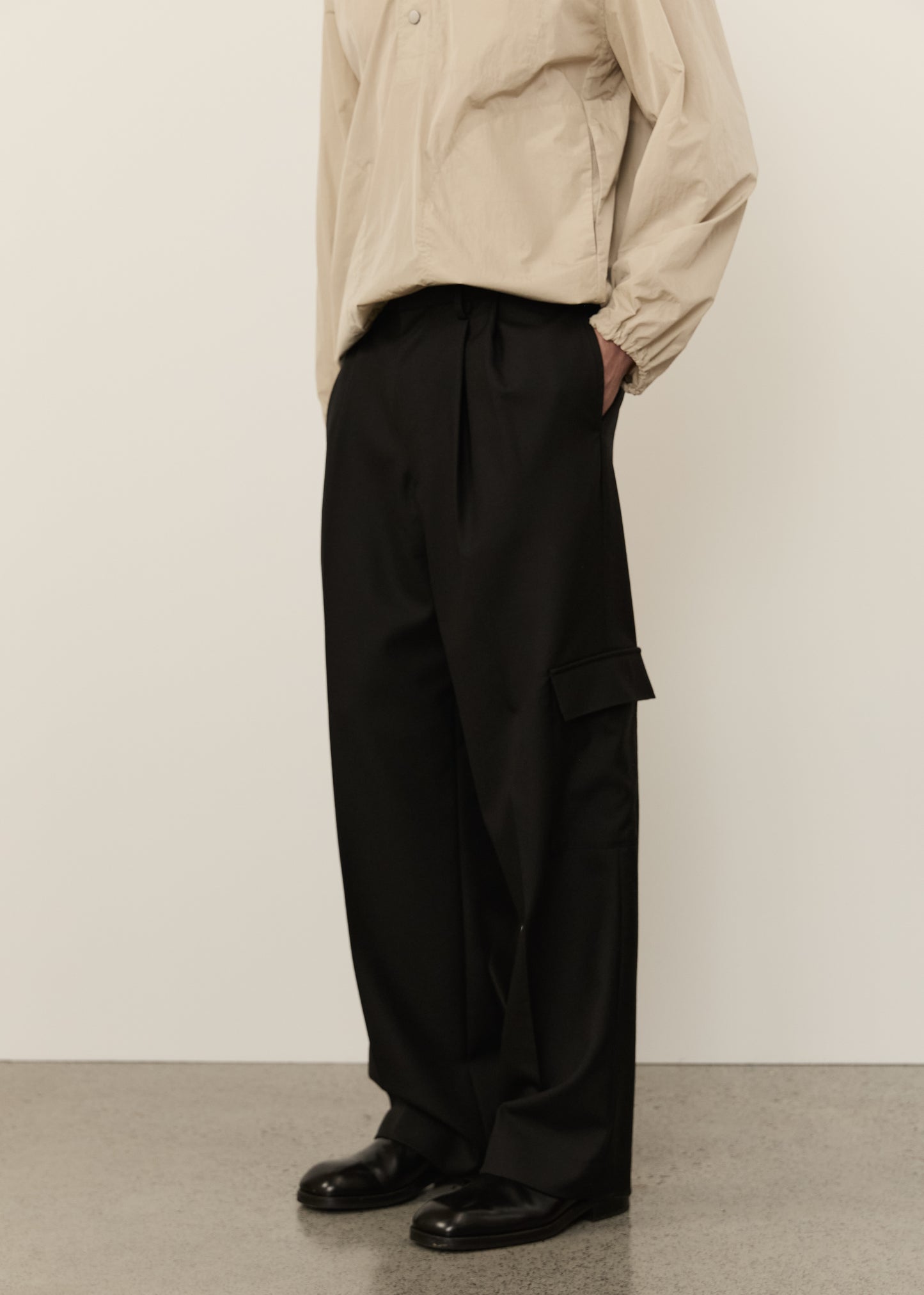 Wool Cargo Trouser • Black