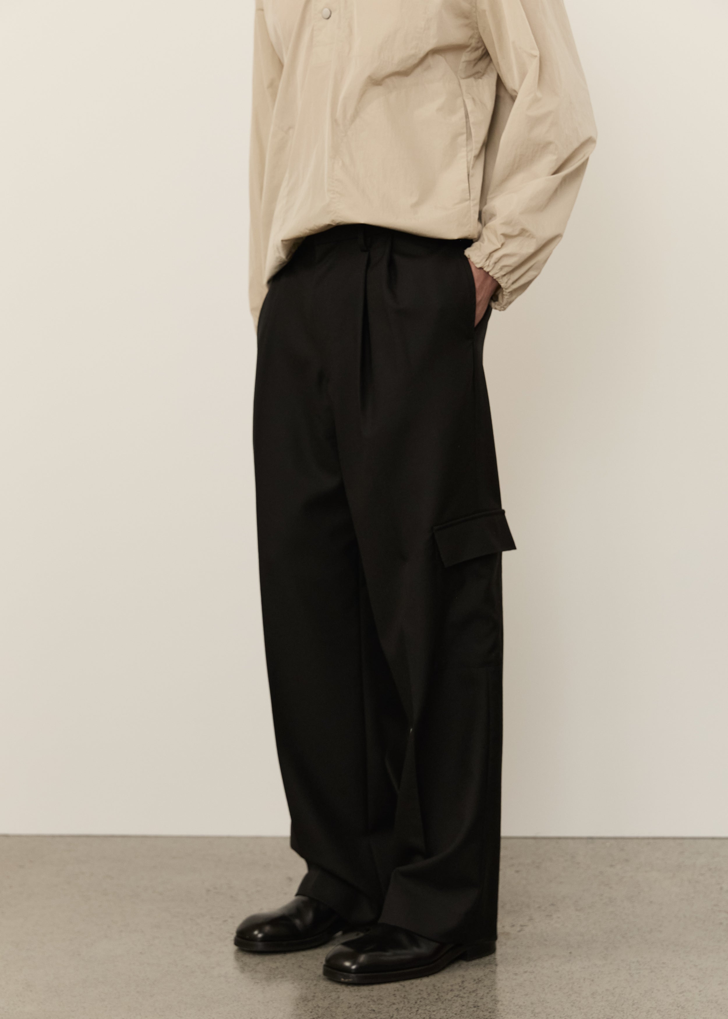 Wool Cargo Trouser • Black